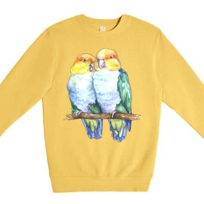 Pineapple Conure Watercolor Bird Premium Crewneck Sweatshirt