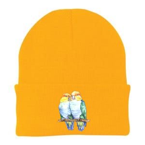 Pineapple Conure Watercolor Bird Knit Cap Winter Beanie