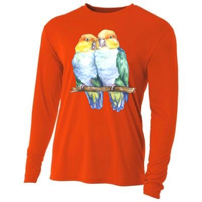 Pineapple Conure Watercolor Bird Cooling Performance Long Sleeve Crew