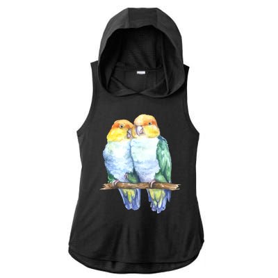 Pineapple Conure Watercolor Bird Ladies PosiCharge Tri-Blend Wicking Draft Hoodie Tank