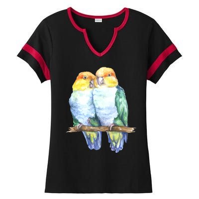 Pineapple Conure Watercolor Bird Ladies Halftime Notch Neck Tee