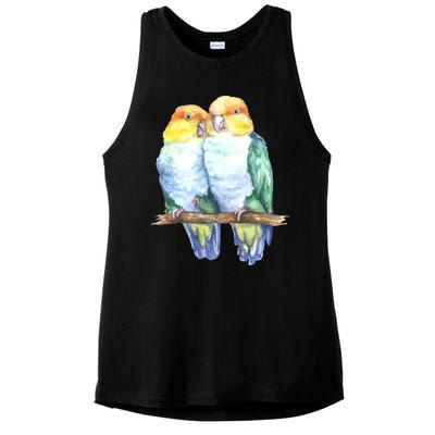 Pineapple Conure Watercolor Bird Ladies PosiCharge Tri-Blend Wicking Tank