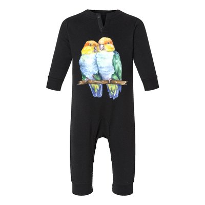 Pineapple Conure Watercolor Bird Infant Fleece One Piece