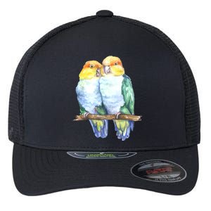 Pineapple Conure Watercolor Bird Flexfit Unipanel Trucker Cap