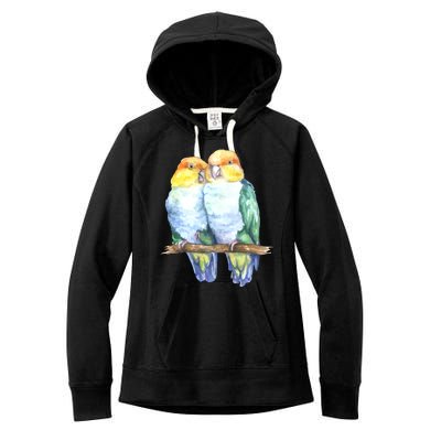 Pineapple Conure Watercolor Bird Women's Fleece Hoodie