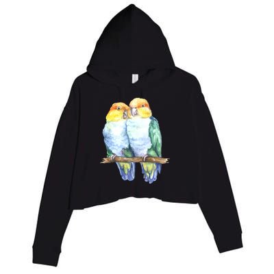 Pineapple Conure Watercolor Bird Crop Fleece Hoodie