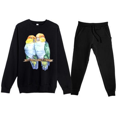 Pineapple Conure Watercolor Bird Premium Crewneck Sweatsuit Set