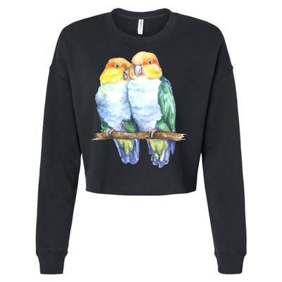 Pineapple Conure Watercolor Bird Cropped Pullover Crew