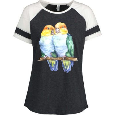 Pineapple Conure Watercolor Bird Enza Ladies Jersey Colorblock Tee