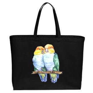 Pineapple Conure Watercolor Bird Cotton Canvas Jumbo Tote