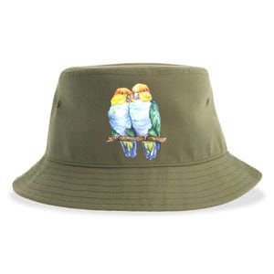 Pineapple Conure Watercolor Bird Sustainable Bucket Hat