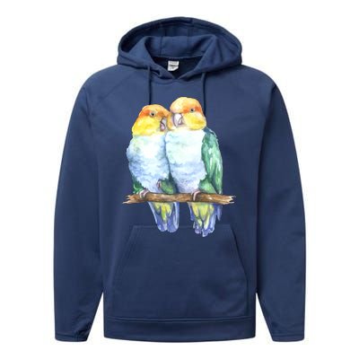 Pineapple Conure Watercolor Bird Performance Fleece Hoodie