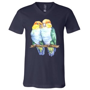 Pineapple Conure Watercolor Bird V-Neck T-Shirt