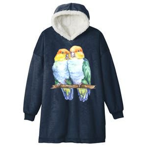 Pineapple Conure Watercolor Bird Hooded Wearable Blanket