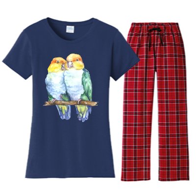 Pineapple Conure Watercolor Bird Women's Flannel Pajama Set