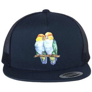 Pineapple Conure Watercolor Bird Flat Bill Trucker Hat