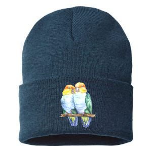 Pineapple Conure Watercolor Bird Sustainable Knit Beanie