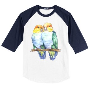 Pineapple Conure Watercolor Bird Baseball Sleeve Shirt