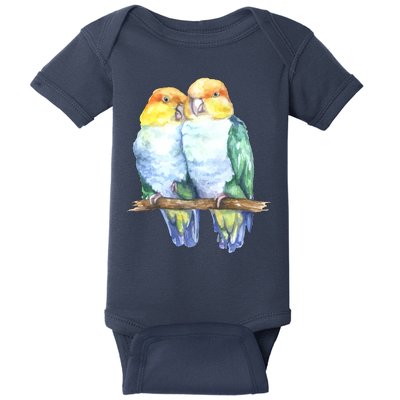 Pineapple Conure Watercolor Bird Baby Bodysuit