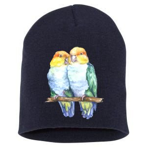 Pineapple Conure Watercolor Bird Short Acrylic Beanie