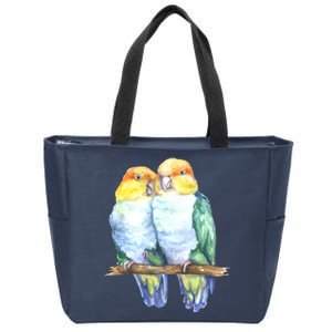 Pineapple Conure Watercolor Bird Zip Tote Bag