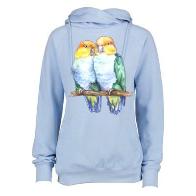 Pineapple Conure Watercolor Bird Womens Funnel Neck Pullover Hood