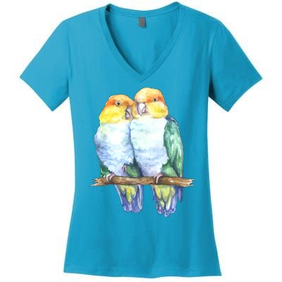 Pineapple Conure Watercolor Bird Women's V-Neck T-Shirt