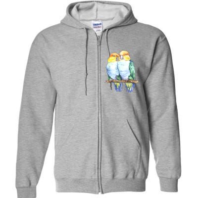 Pineapple Conure Watercolor Bird Full Zip Hoodie