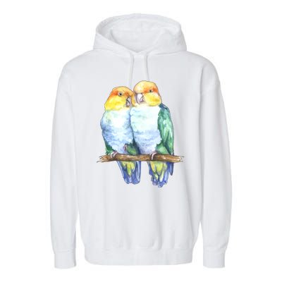 Pineapple Conure Watercolor Bird Garment-Dyed Fleece Hoodie