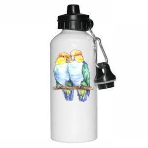 Pineapple Conure Watercolor Bird Aluminum Water Bottle