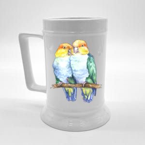 Pineapple Conure Watercolor Bird Beer Stein