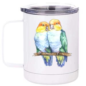 Pineapple Conure Watercolor Bird 12 oz Stainless Steel Tumbler Cup