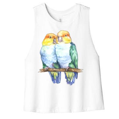 Pineapple Conure Watercolor Bird Women's Racerback Cropped Tank