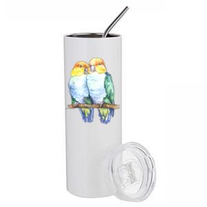 Pineapple Conure Watercolor Bird Stainless Steel Tumbler