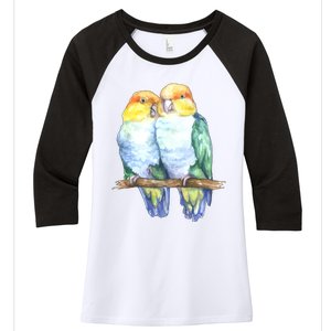 Pineapple Conure Watercolor Bird Women's Tri-Blend 3/4-Sleeve Raglan Shirt