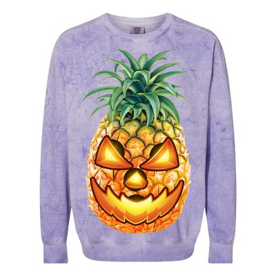 Pineapple Jack O Lantern Face Colorblast Crewneck Sweatshirt