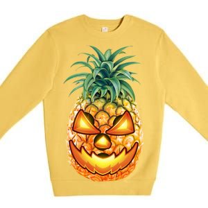 Pineapple Jack O Lantern Face Premium Crewneck Sweatshirt