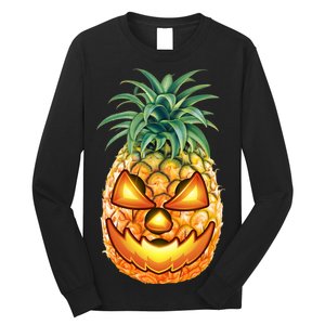 Pineapple Jack O Lantern Face Long Sleeve Shirt