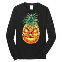 Pineapple Jack O Lantern Face Long Sleeve Shirt