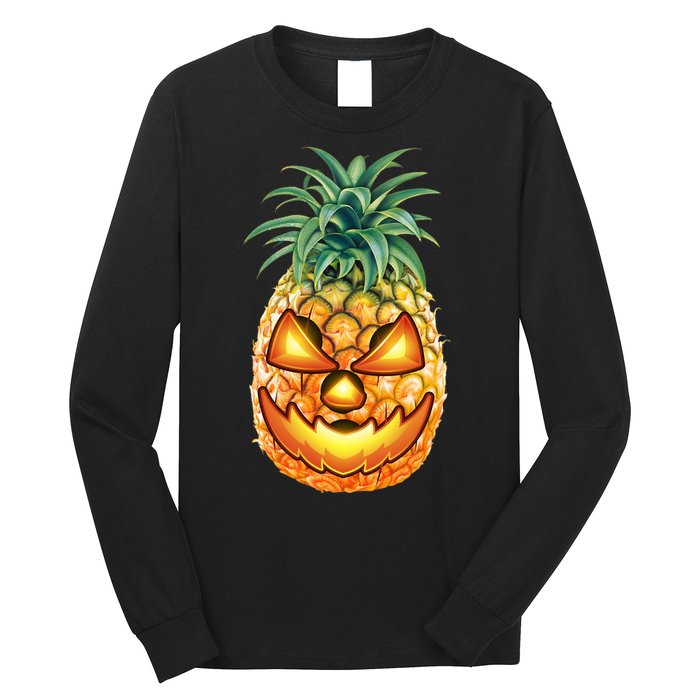 Pineapple Jack O Lantern Face Long Sleeve Shirt