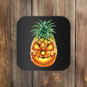 Pineapple Jack O Lantern Face Coaster