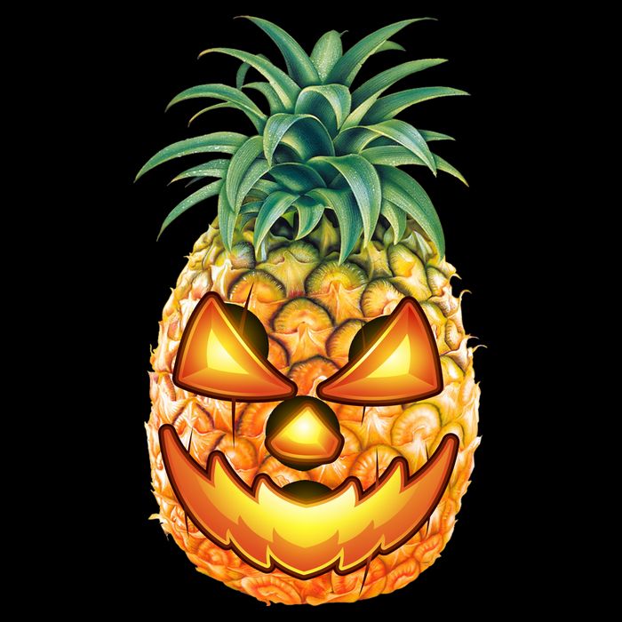 Pineapple Jack O Lantern Face Drawstring Bag