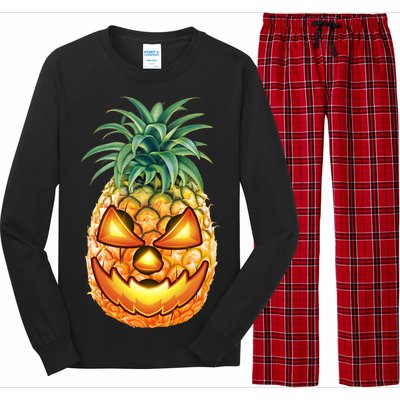 Pineapple Jack O Lantern Face Long Sleeve Pajama Set