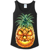 Pineapple Jack O Lantern Face Ladies Essential Tank