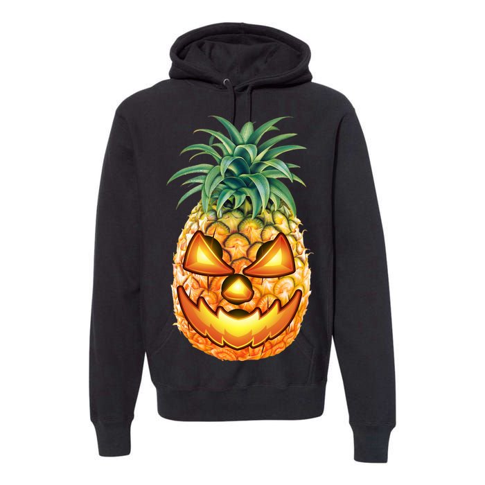 Pineapple Jack O Lantern Face Premium Hoodie