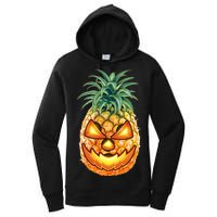 Pineapple Jack O Lantern Face Women's Pullover Hoodie