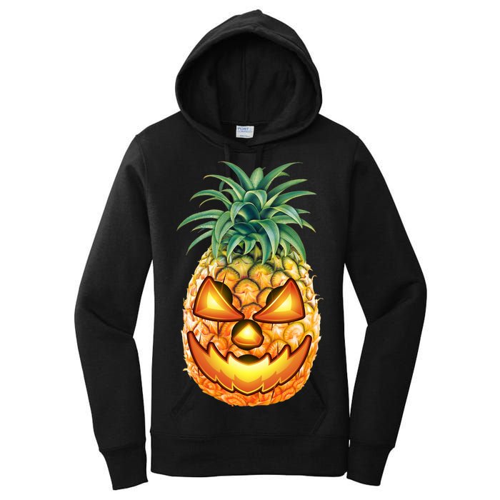 Pineapple Jack O Lantern Face Women's Pullover Hoodie