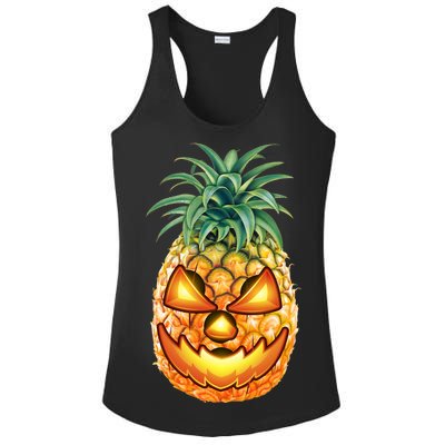 Pineapple Jack O Lantern Face Ladies PosiCharge Competitor Racerback Tank