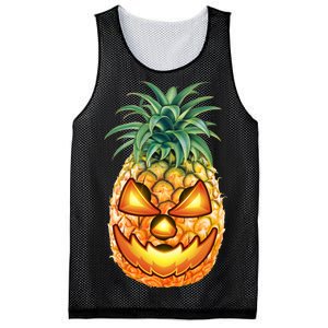 Pineapple Jack O Lantern Face Mesh Reversible Basketball Jersey Tank