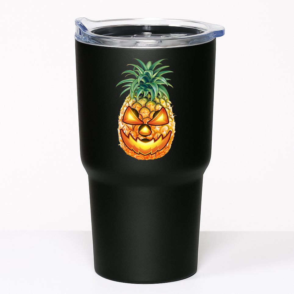Pineapple Jack O Lantern Face Tumbler